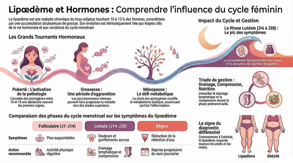 Lipœdème et cycle hormonal féminin : ce qu&rsquo;il faut savoir